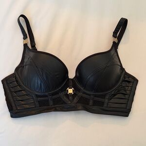 Honey Birdette Black Bra with Gold Accents